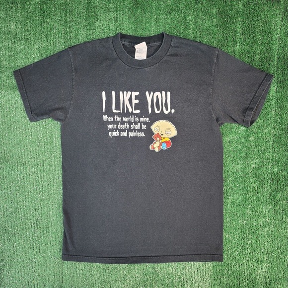 Vintage Family Guy Stewie I Like You Funny Shirt Black M TV Adult Swim 2003 Fox - Picture 2 of 7